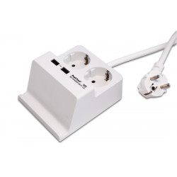 2-fach Schuko-Tischsteckdosenleiste ~ 16A ~ mit doppel USB Ladeport bis 2.5A