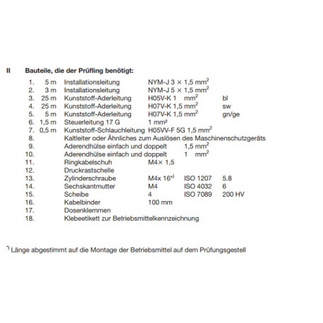 Bauteile Installationsauftrag