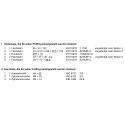 Halbzeuge, Normteile Baugruppe Arbeitsauftrag