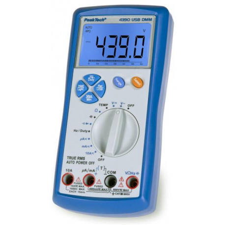 PEAK TECH P-4390 Digital-Multimeter 3, 5/6-stellig mit USB+True RMS