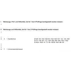 Variable Werkzeuge laut PAL-Bereitstellungsunterlagen