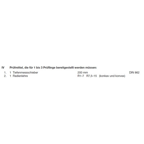Werkzeuge laut PAL-Bereitstellungsliste