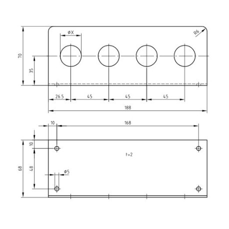 Winkel für Bedientafel