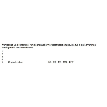 Gewindebohrer M5-12 laut PAL-Bereitstellungsunterlage