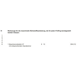 Maschinenreibahlen laut PAL-Bereitstellungsunterlagen