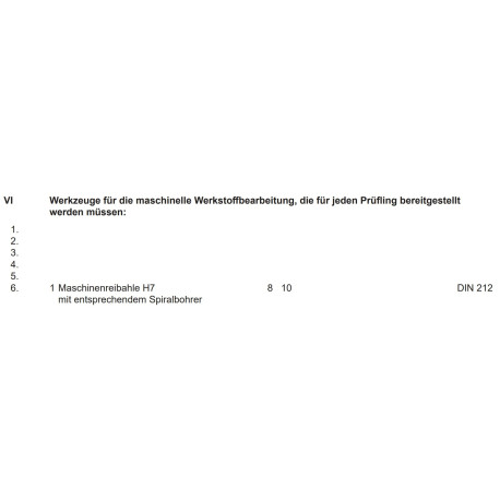Maschinenreibahlen laut PAL-Bereitstellungsunterlagen