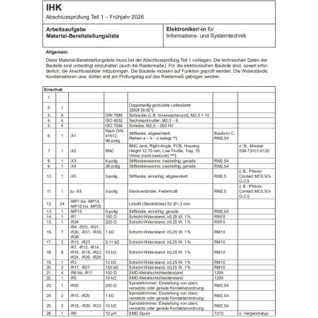 Bausatz Bauteile Seite 5-6 inkl. Atmega 328 P-PU