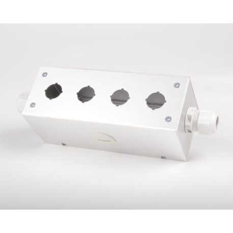 Aluminium Leergehäuse für 4 Einbauelemente