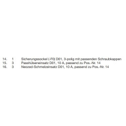 Neozed-Sicherungsblock 3 pol. 10 A
