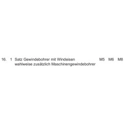 Gewindebohrer laut PAL-Bereitstellungsunterlagen