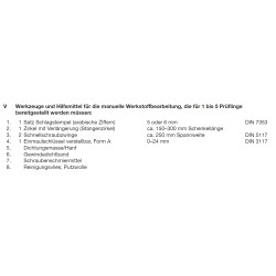Werkzeuge u. Hilfsmittel laut PAL-Bereitstellungsunterlagen