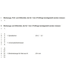 Variable Werkzeuge laut PAL-Bereitstellungsunterlagen