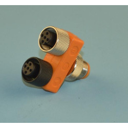 T-Verteiler mit zwei M12 Kupplungen