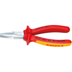 KNIPEX VDE-Flachzange 160 mm Kopf verchromt mit Zweikomponenten-Griff