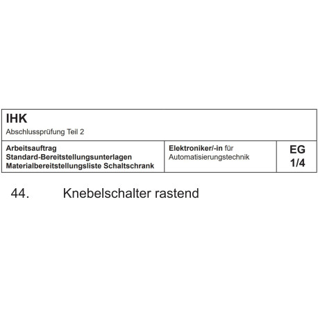 Knebelschalter I-0-I 1NC/1NO