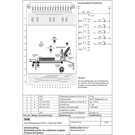 Bausatz Platine Prozesssimulation Pos. 1-7