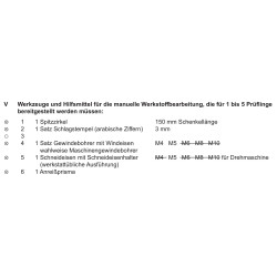 Diverse Werkzeuge laut PAL-Bereitstellungs.