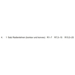Radienlehren laut PAL-Bereitstellungsunterlagen
