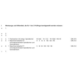 Variable Flachsenker, Reibahle & Zentrierbohre laut PAL-Bereitstellungsliste