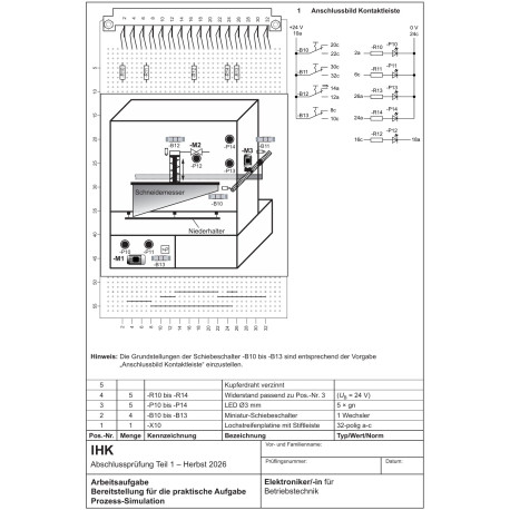 Bausatz Platine Prozesssimulation, Pos. 1-5